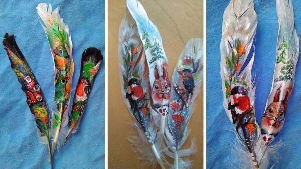 Галя Стоянова делится тайнами искусства рисования на перьях