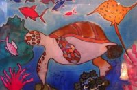 Офелия Цветанова рисует горы и подводное царство по шелку
